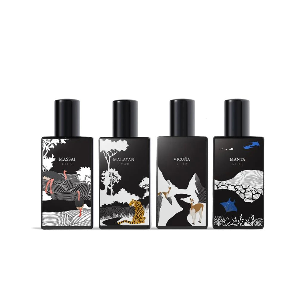 Ibraq Mini Lthr Collection (4 x 10ml) – Premium Unisex Travel Size Oud, Saffron & Leather Perfume Gift Set